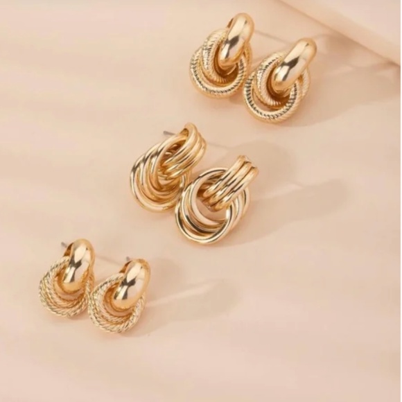 ✨✨ FREE Knotted Boho Knot Deco Art Boho Peasant Modern Hip Modern Earrings Set - Picture 1 of 3